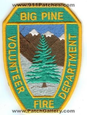 Big Pine Volunteer Fire Department (California)
Thanks to PaulsFirePatches.com for this scan.
Keywords: dept.