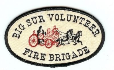 Big Sur Volunteer Fire Brigade
Thanks to PaulsFirePatches.com for this scan.
Keywords: california