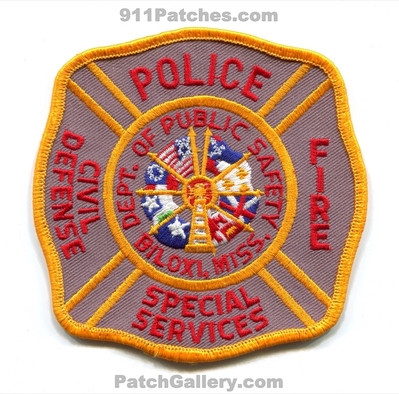 Biloxi Department of Public Safety DPS Fire Police Civil Defense Patch (Mississippi)
Scan By: PatchGallery.com
Keywords: dept. special services miss.