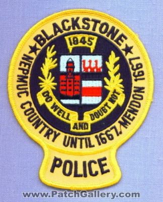 Blackstone Police Department (Massachusetts)
Thanks to apdsgt for this scan.
Keywords: dept.