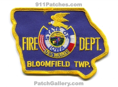 Bloomfield Township Fire Department Des Moines Patch (Iowa) (State Shape)
Scan By: PatchGallery.com
Keywords: twp. dept.