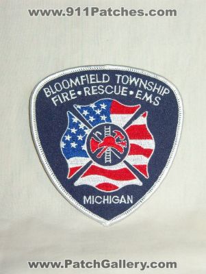 Bloomfield Township Fire Rescue EMS (Michigan)
Thanks to Walts Patches for this picture.
Keywords: twp. department dept.