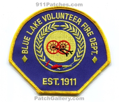 Blue Lake Volunteer Fire Department Patch (California)
Scan By: PatchGallery.com
Keywords: vol. dept. est. 1911