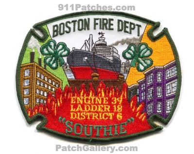Boston Fire Department Engine 39 Ladder 18 District 6 Patch (Massachusetts)
Scan By: PatchGallery.com
Keywords: dept. bfd company co. station southie