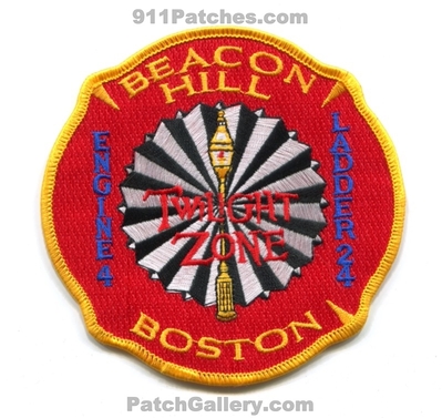 Boston Fire Department Engine 4 Ladder 24 Patch (Massachusetts)
Scan By: PatchGallery.com
Keywords: dept. bfd company co. station beacon hill twilight zone