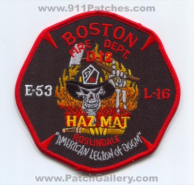 Boston Engine 53 Ladder 16 District 12 MA Fire Dept Patch Massachusetts 