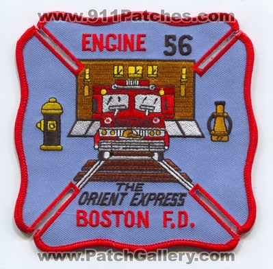 Boston Fire Department Engine 56 Patch (Massachusetts)
Scan By: PatchGallery.com
Keywords: Dept. BFD B.F.D. Company Co. Station The Orient Express