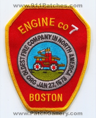 Boston Fire Department Engine 7 Patch (Massachusetts)
Scan By: PatchGallery.com
Keywords: dept. bfd company co. station oldest fire company in north america