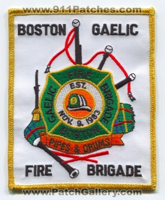 Boston Fire Department Gaelic Brigade Pipes and Drums Patch (Massachusetts)
Scan By: PatchGallery.com
Keywords: dept. bfd b.f.d. company co. station &