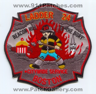 Boston Fire Department Ladder 24 Patch (Massachusetts)
Scan By: PatchGallery.com
Keywords: BFD B.F.D. Dept. Company Co. Station Beacon Hill to 'The Bury' - Citywide Service