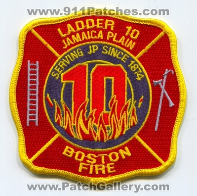 Boston Fire Department Ladder 10 Patch (Massachusetts)
Scan By: PatchGallery.com
Keywords: Dept. BFD B.F.D. Company Co. Station Jamaica Plain - Serving JP Since 1874