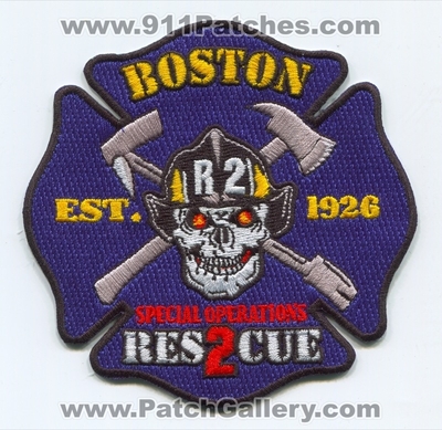 Boston Fire Department Rescue 2 Special Operations Patch (Massachusetts)
Scan By: PatchGallery.com
Keywords: dept. bfd b.f.d. company co. station r2
