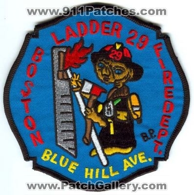 Boston Fire Department Ladder 29 Patch (Massachusetts)
Scan By: PatchGallery.com
Keywords: dept. bfd company co. station blue hill ave. b.p.