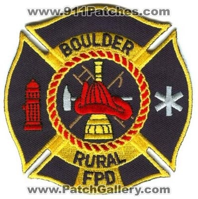 Boulder Rural Fire Protection District Patch (Colorado)
[b]Scan From: Our Collection[/b]
Keywords: f.p.d. fpd department dept.