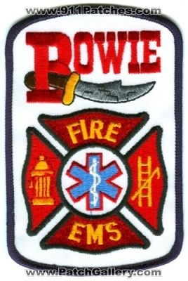 Bowie Fire EMS Department (Texas)
Scan By: PatchGallery.com
Keywords: dept.