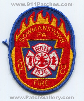 Bowmanstown Volunteer Fire Company Patch (Pennsylvania)
Scan By: PatchGallery.com
Keywords: vol. co. department dept. feb 25 1935