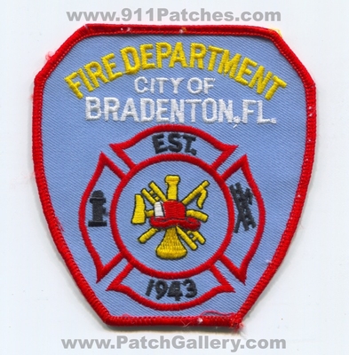 Bradenton Fire Department Patch (Florida)
Scan By: PatchGallery.com
Keywords: city of dept. fl. est. 1943