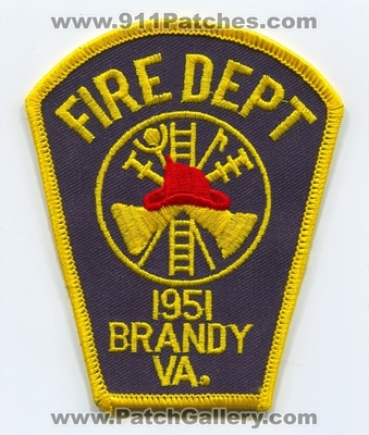 Brandy Fire Department Patch (Virginia)
Scan By: PatchGallery.com
Keywords: dept. va. 1951