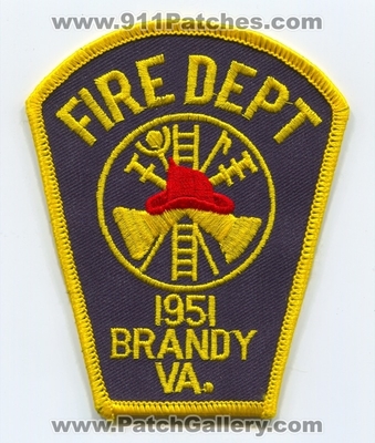 Brandy Fire Department Patch (Virginia)
Scan By: PatchGallery.com
Keywords: dept. va. 1951