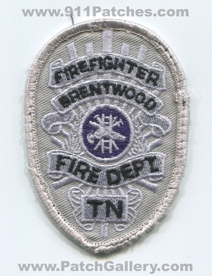 Brentwood Fire Department Firefighter Patch (Tennessee)
Scan By: PatchGallery.com
Keywords: dept. tn