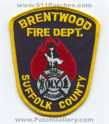Brentwood Fire Department Firefighter Suffolk County Patch (New York)
Scan By: PatchGallery.com
Keywords: dept. ff co. n.y. courage