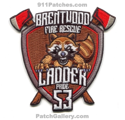 Brentwood Fire Rescue Department Station 3 Patch (Tennessee)
Scan By: PatchGallery.com
[b]Patch Made By: 911Patches.com[/b]
Keywords: dept. ladder 53 company co. pride raccoon