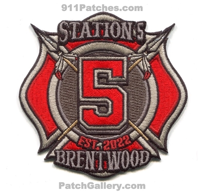 Brentwood Fire Rescue Department Station 5 Patch (Tennessee)
Scan By: PatchGallery.com
[b]Patch Made By: 911Patches.com[/b]
Keywords: dept. company co. est. 2022