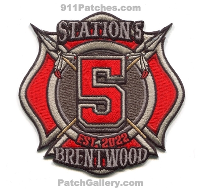 Brentwood Fire Rescue Department Station 5 Patch (Tennessee)
Scan By: PatchGallery.com
[b]Patch Made By: 911Patches.com[/b]
Keywords: dept. company co. est. 2022