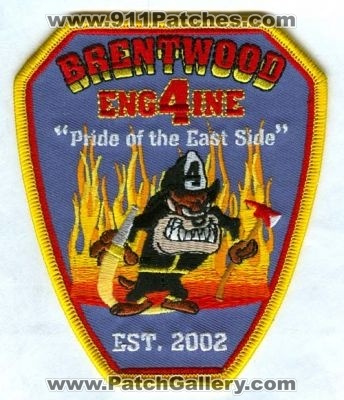 Brentwood Fire Department Engine 4 Patch (Tennessee)
Scan By: PatchGallery.com
Keywords: dept. taz pride of the east side