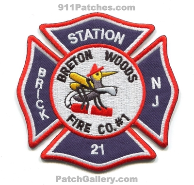 Breton Woods Fire Company Number 1 Station 21 Brick Patch (New Jersey)
Scan By: PatchGallery.com
Keywords: co. no. #1 department dept. nj
