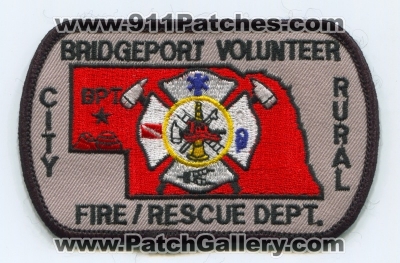 Bridgeport Volunteer Fire Rescue Department Patch (Nebraska)
Scan By: PatchGallery.com
Keywords: vol. dept. city rural