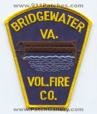 Bridgewater Volunteer Fire Company Patch (Virginia)
Scan By: PatchGallery.com
Keywords: vol. co. va. department dept.