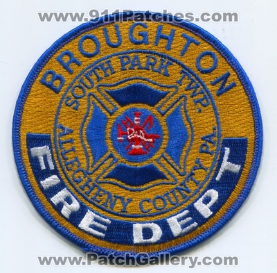 Broughton Fire Department Patch (Pennsylvania)
Scan By: PatchGallery.com
Keywords: dept. south park township twp. allegheny county co. pa.