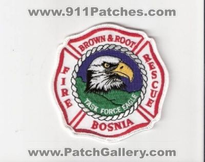 Brown and Root Fire Rescue Department Task Force Eagle (Bosnia)
Thanks to Bob Brooks for this scan.
Keywords: & dept.