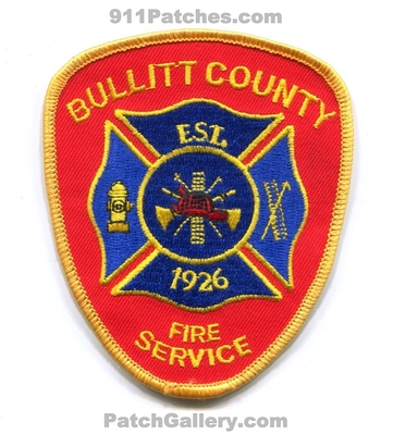 Bullitt County Fire Service Patch (Kentucky)
Scan By: PatchGallery.com
Keywords: co. department dept. est. 1926