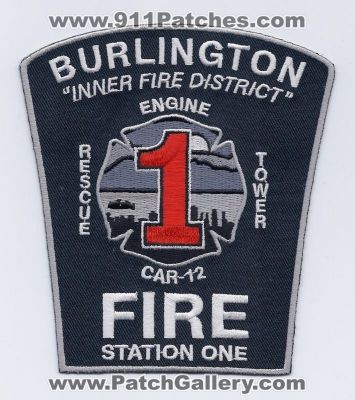 Burlington Fire Department Station 1 (Vermont)
Thanks to PaulsFirePatches.com for this scan.
Keywords: dept. one engine rescue tower car-12 inner district