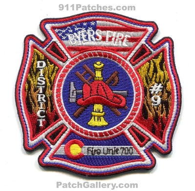 Byers Fire District 9 Fire Unit 700 Patch (Colorado)
[b]Scan From: Our Collection[/b]
Keywords: dist. number no. #9 department dept.