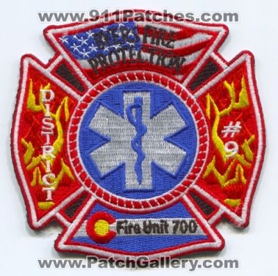 Byers Fire Protection District 9 Unit 700 Patch (Colorado)
[b]Scan From: Our Collection[/b]
Keywords: prot. dist. number no. #9 department dept.