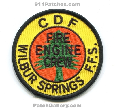 California Department of Forestry CDF Wilbur Springs Fire Engine Crew Patch (California)
Scan By: PatchGallery.com
[b]Patch Made By: 911Patches.com[/b]
Keywords: CAL Dept. C.D.F. Forest Fire Stations FFS F.F.S. Wildfire Wildland
