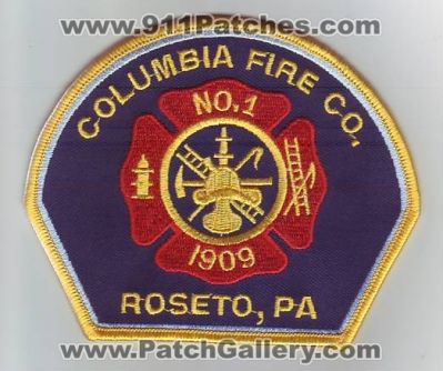 Columbia Fire Company Number 1 (Pennsylvania)
Thanks to Dave Slade for this scan.
Keywords: co. no. #1 roseto pa