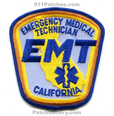 California Emergency Medical Technician EMT Patch (California)
Scan By: PatchGallery.com
Keywords: State Certified Licensed Registered E.M.T. Services E.M.S. Ambulance