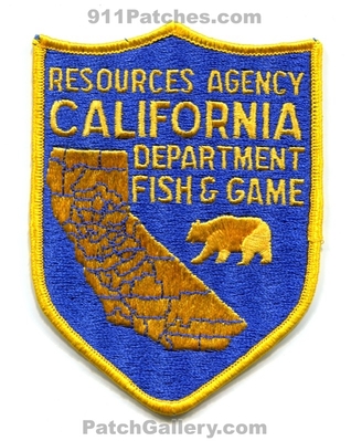 California Resources Agency Department of Fish and Game Patch (California)
Scan By: PatchGallery.com
Keywords: dept.