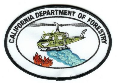 California Department of Forestry Helicopter
Thanks to PaulsFirePatches.com for this scan.
Keywords: fire wildland cdf