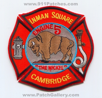 Cambridge Fire Department Engine 5 Inman Square Patch (Massachusetts)
Scan By: PatchGallery.com
[b]Patch Made By: 911Patches.com[/b]
Keywords: dept. company co. station the nickel