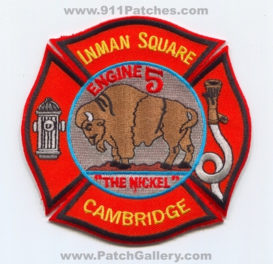 Cambridge Fire Department Engine 5 Inman Square Patch (Massachusetts)
Scan By: PatchGallery.com
[b]Patch Made By: 911Patches.com[/b]
Keywords: dept. company co. station the nickel