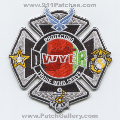 Camp Dwyer Fire Department Military Patch (Afghanistan)
Scan By: PatchGallery.com
[b]Patch Made By: 911Patches.com[/b]
Keywords: Dept. United States Army Air Force USAF Marine Corps USMC Navy USN Protecting Those Who Serve