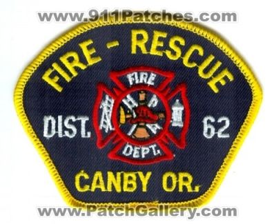 Canby Fire Rescue Department District 62 Patch (Oregon)
Scan By: PatchGallery.com
Keywords: dept. or. dist.