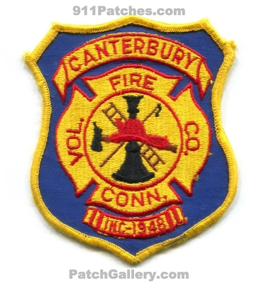Canterbury Volunteer Fire Company Patch (Connecticut)
Scan By: PatchGallery.com
Keywords: vol. co. department dept. inc 1948