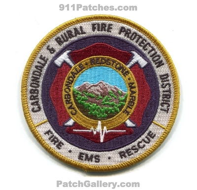 Carbondale and Rural Fire Protection District Patch (Colorado)
[b]Scan From: Our Collection[/b]
Keywords: & prot. dist. department dept. rescue ems redstone marble