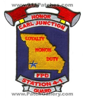 Carl Junction Fire Protection District Station 4-1 Honor Guard (Missouri)
Scan By: PatchGallery.com
Keywords: fpd